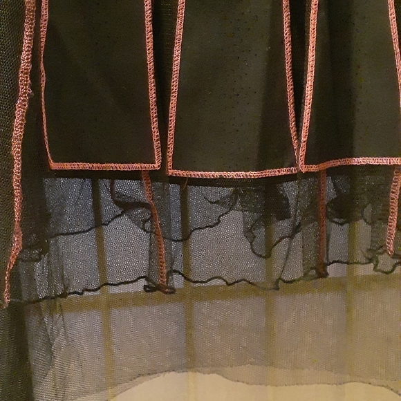 Lani Black and Pink Tutu Inspired Skirt Side Zip and Tulle Underskirt size M - L - Picture 2 of 7